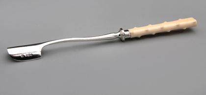 Victorian Silver and Ivory Stilton Cheese Scoop
